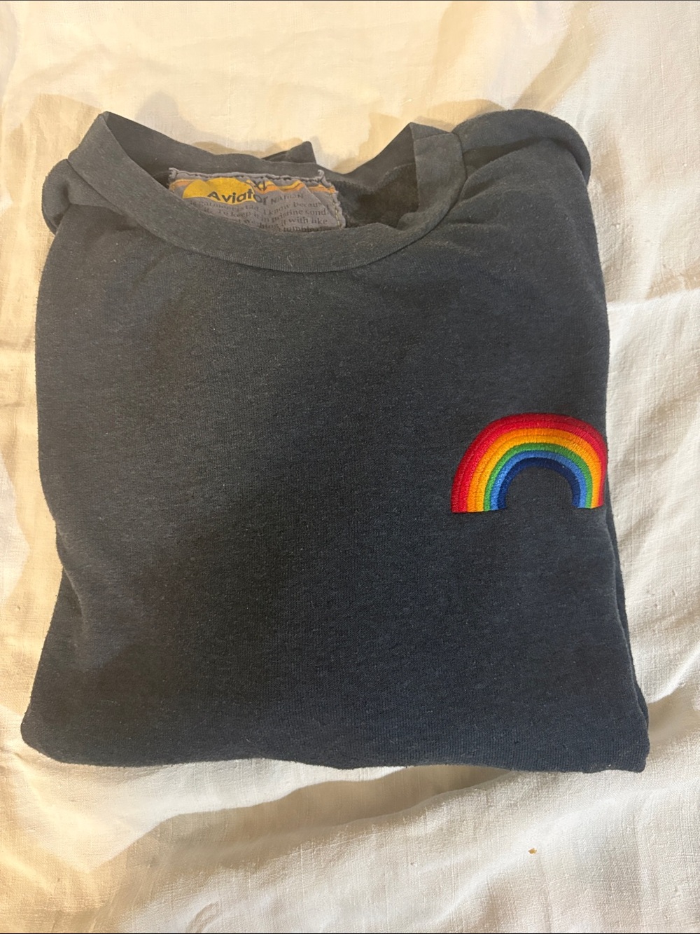 Aviator Nation Unisex Gray Sweatshirt with Rainbow Patch Size XL